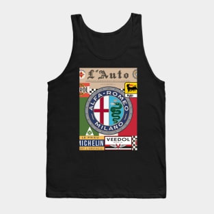 Alfa Romeo Vintage Poster L'Auto Solid Design Tank Top